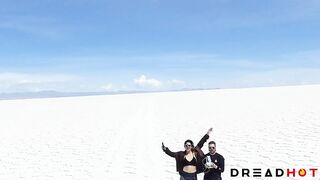 DH 34 - Two cumshots in the mouth in public on the biggest salt flat in the world