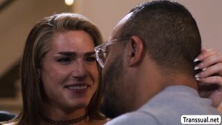 Tgirl Kalli Grace barebacked by black Dillon Diaz