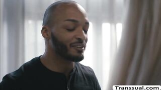 Slut TS Aubrey Kate lets her new black neighbor fuck het ass