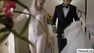 Shemale bride gets analed by groom before getting married